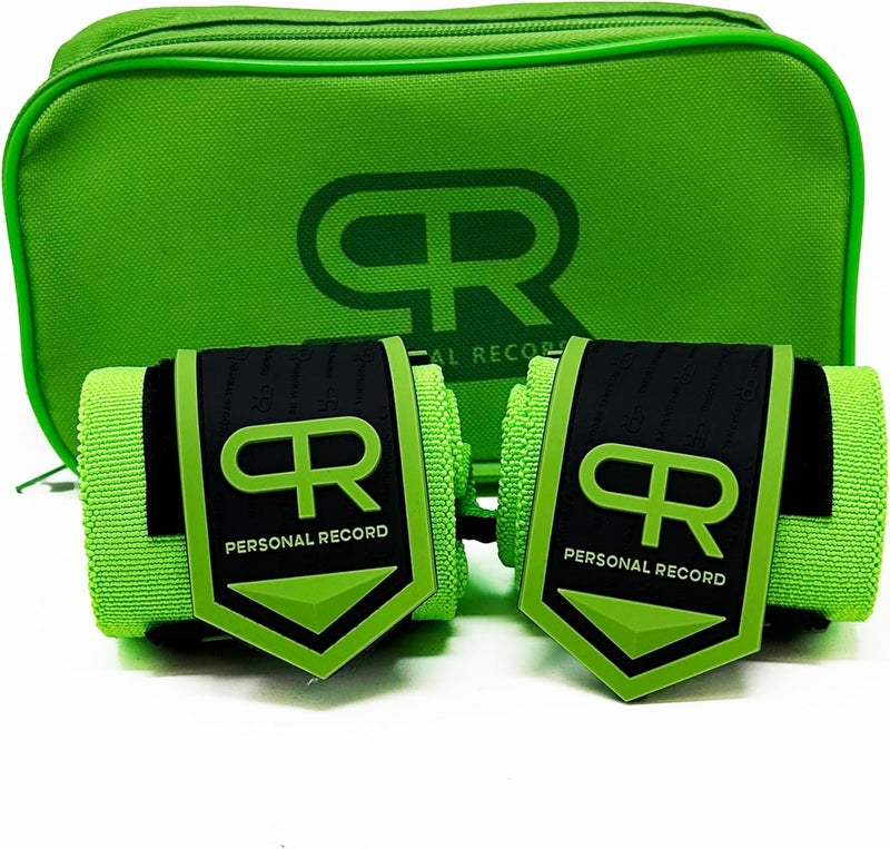 PR Personal Record Heavy Duty Premium Wrist Wraps, More Elasticity, Reinforced Stitching, Extra Wide Strap, Strong Thumb Loop, Larry Wheels Weightlifting Wraps - Image 1